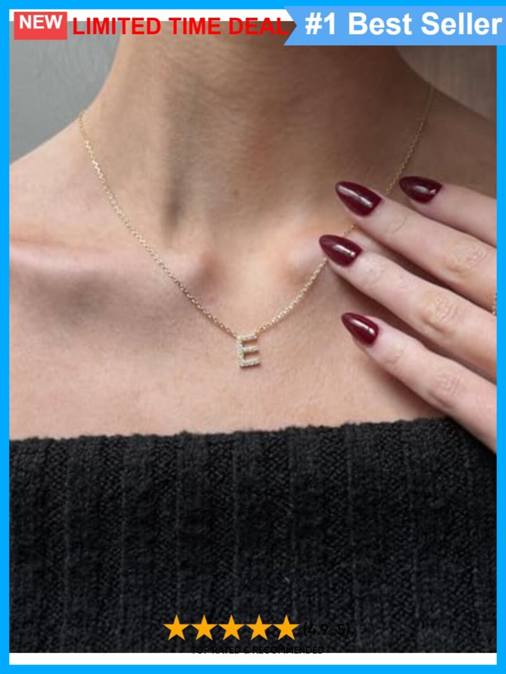 14K Yellow Gold Plated CZ Initial V Pendant Necklace 18in - Picture 2 of 6